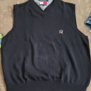 Tommy Hilfiger Black V-Neck Sweater Vest